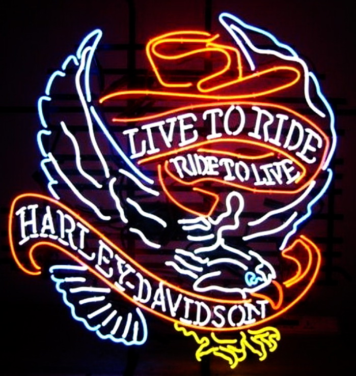 HD Eagle Large Live To Ride Neon Sign